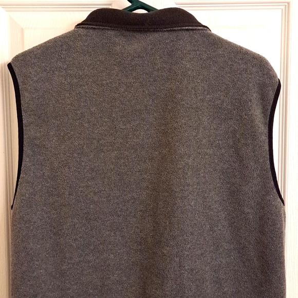 Izod Fleece Vest Gray With Black Trim UNISEX Medium - Picture 6 of 11